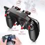 MEO Mobile Game Controller [Six-Finger] - Game Controller with Gaming Trigger, Shoot Sensitive Controller Aim & Fire Trigger Compatible with iPhone/Android (Black) (Renewed)