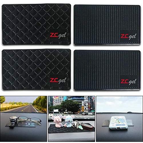 ZC GEL Sticky Pad (4 Pack), Removable and Traceless Car Dashboard Mat with Heat Resistant, Sticky Non-Slip Dashboard Gel Pad for Cell Phone, Sunglasses, Keys, Coins and More