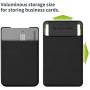 Sinjimoru Business Card Holder for Back of Phone, Reusable iPhone Stick on Wallet, Credit Card Holder for Smartphone. Sinji Pouch L-Flap, Red