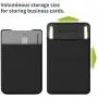 Sinjimoru Business Card Holder for Back of Phone, Reusable iPhone Stick on Wallet, Credit Card Holder for Smartphone. Sinji Pouch L-Flap, Grey