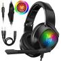 3.5mm K19 Gaming Headset LED MIC Headset Headset RGB Mobile Phone Computer Eating Chicken Gaming Headset for PC Laptop PS4