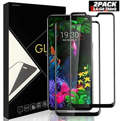 [2 Pack] Yersan LG G8 ThinQ Screen Protector Glass, Full Coverage 9H Hardness Anti-Scratch HD Clear Tempered Glass Screen Protector Film for LG G8 ThinQ