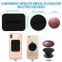 Metal Plate, Pop-Tech 6 Pack Universal Mount Metal Plate with Adhesive for Magnetic Car Mount Cell Phone Holder, 2 Rectangular and 4 Round