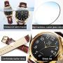 Men Women Wrist Watch Brown Leather-OLEVS Casual Classic Number Easy Reader Analog Quartz Dress Waterproof 3ATM Wristwatch