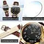 Men Women Wrist Watch Brown Leather-OLEVS Casual Classic Number Easy Reader Analog Quartz Dress Waterproof 3ATM Wristwatch
