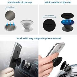 VOLPORT Mount Metal Plates Replacement 6pcs for Magnetic Phone Magnet Car Mount, Phone 3M Strong MagicPlate Metal Disc Sticker Adhesive Round for Magnet Cell Phone Holder Grip(Pops Stand Not Included)