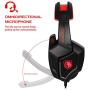 Sades SPIRITWOLF 3.5mm Version PC Over-Ear Stereo Gaming Headset Headband Headphones with Mic, Noise Reduction, Volume Control, LED Light for Computer Gamers(Black Red)