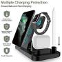 Wireless Charger Dock 4 in 1 Fast Charging Station, iKALULA Nightstand QI Quick Charger, Foldable Adjustable Stand for iPhone SE/11/11 Pro Max/XR/XS Max, iWatch 5/4/3/2/1 Airpods Pro/2/1 Apple Pencil