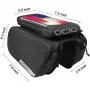 WOTOW Bike Frame Pannier Cell Phone Bag, Bicycle Front Top Tube Touchscreen Rain Proof Bag Rack Mountain Road Cycling Pack Double Pouch Mount Phone Bags for Smartphone WOTOW Bike Frame Pannier Cell Phone Bag, Bicycle Front Top Tube Touchscreen Rain Proof Bag Rack Mountain Road Cycling Pack Double Pouch Mount Phone Bags for Smartphone