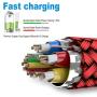 USB Type C Cable,AkoaDa 3-Pack (10ft+6.6ft+3.3ft) USB A to USB-C Fast Charger Nylon Braided Cord Compatible with Samsung Galaxy Note 9 8 S8 S9 S10 10 Plus,LG V50 V40 G8 G7 Thinq,Moto Z Z3,Switch(Red)
