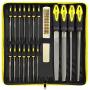 Topec 18Pcs File Set, Swiss Pattern Files, Round and Flat File Kits are Made of High Carbon-Steel, Ideal Wooden Hand Tool for Woodwork, Metal, Model & Hobby Applications