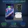 MITERV Wireless Charger, 3 in 1 Qi-Certified Fast Charging Dock Station for iPhone 11/11 Pro Max/XR/XS/X/8/8P Nightstand Mode for Apple Watch Series 5/4/3/2/1 Airpods Pro/2/1 (Black)