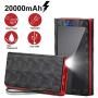 Solar Power Bank, 20000mAh Solar Charger with Quick Charge Type C 3A and Micro 2.4A Input,Portable Charger with Dual 2.4A Outputs and 3 Modes of LED Flashlight,Suitable for Smartphones and More