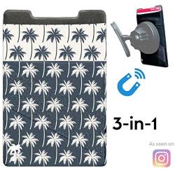 The StickyWallet Tropical Two-Tone | Spandex Stick On Phone Wallet + Finger Strap + Magnetic | Sticks to Case: iPhone or Smartphone (11 XS Pro Max X etx) (Tropical Two-Tone, 1 Pack)