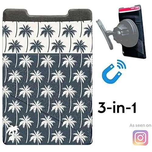 The StickyWallet Tropical Two-Tone | Spandex Stick On Phone Wallet + Finger Strap + Magnetic | Sticks to Case: iPhone or Smartphone (11 XS Pro Max X etx) (Tropical Two-Tone, 1 Pack) The StickyWallet Tropical Two-Tone | Spandex Stick On Phone Wallet + Finger Strap + Magnetic | Sticks to Case: iPhone or Smartphone (11 XS Pro Max X etx) (Tropical Two-Tone, 1 Pack)