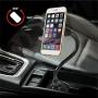 Macally Car Cup Holder Magnetic Phone Mount with for Extra Long Neck & 2 Metal Plates for iPhone 11 Max Pro Xs Max XR X 8 Plus 7 Plus 6S 6 Plus, Samsung Galaxy S10 S9 Note & Most Cell Phones