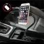 Macally Car Cup Holder Magnetic Phone Mount with for Extra Long Neck & 2 Metal Plates for iPhone 11 Max Pro Xs Max XR X 8 Plus 7 Plus 6S 6 Plus, Samsung Galaxy S10 S9 Note & Most Cell Phones