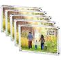 Boxalls 3.5x5 Inches Acrylic Picture Frames- 5 Pack, Desktop Frameless Photo Frames with Magnetic, Double Sided Transparent (5 Pack)