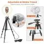 10" USB Selfie LED Ring Light with 50" Extendable Tripod Stand & Flexible Phone Holde for Live Stream/Makeup, Camera, YouTube Video Photography, Compatible with iPhone/Android 10" USB Selfie LED Ring Light with 50" Extendable Tripod Stand & Flexible Phone Holde for Live Stream/Makeup, Camera, YouTube Video Photography, Compatible with iPhone/Android