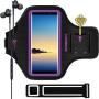 Galaxy Note 10+/9/8 Armband,RUNBACH Sweatproof Running Exercise Gym Cellphone Sportband Bag with Fingerprint Touch/Key Holder and Card Slot for Samsung Galaxy Note 10+/Note 9/Note 8(Purple)