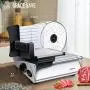 AKG Chef Electric Food Slicer, Precision 7.5” ceramic coated Stainless Steel Blade For Various Food, Powerful 180 Watt motor, Anti Slip feet, Silver AKG Chef Electric Food Slicer, Precision 7.5” ceramic coated Stainless Steel Blade For Various Food, Powerful 180 Watt motor, Anti Slip feet, Silver
