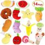 LEGEND SANDY 14 Pack Dog Squeaky Toys Cute Stuffed Plush Fruits Snacks and Vegetables Dog Toys for Puppy Small Medium Dog Pets
