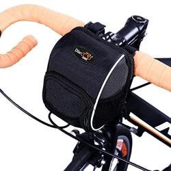 Disconano Cycling Bike Bicycle Handlebar Bags Front Baskets Black with Rain Cover