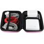 iMangoo Shockproof Carrying Case Hard Protective EVA Case Impact Resistant Travel 12000mAh Bank Pouch Bag USB Cable Organizer Earbuds Sleeve Pocket Accessory Smooth Coating Zipper Wallet Pink
