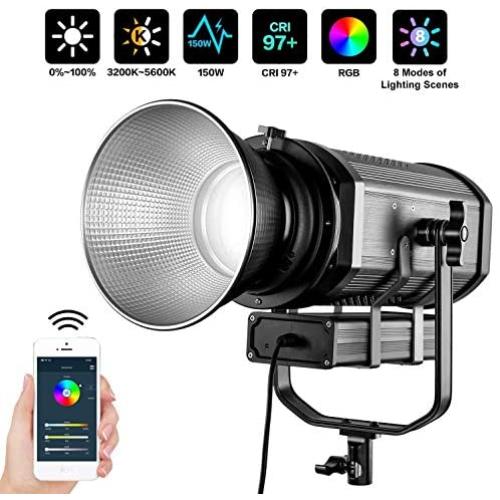 GVM RGB Video Lighting - 150W LED Video Light Kit 8 Modes of Scenes Lighting Video LED Studio Light Dimmable Bi-Color Daylight Balanced Continuous Output Lighting for YouTube/Studio/Interview