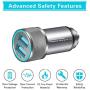 iPhone Car Charger, LUOSIKE 2.4A/5V AL-Alloy Dual USB Car Charger Adapter with 2-Pack 3FT Lightning Fast Charging Sync Cable Compatible with iPhone 11/XS/XR/X, 8/7/6S Plus/5S/SE2, iPad Pro/Air/Mini