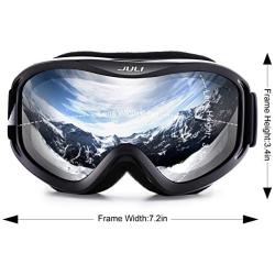 Juli Ski Goggles,Winter Snow Sports Snowboard Goggles with Anti-Fog UV Protection Double Lens for Men Women & Youth Snowmobile Skiing Skating