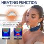 Pulse Neck Massager Cordless, Portable Electric Smart Electronic Neck Relax Massage Equipment with Heat, 3 Modes, 15 Speeds for Home Travel Airplane Office, Gifts for Men Women Dad Mom Friend, Blue