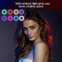 EEIEER 10" RGB Ring Light with Stand, Mini LED Dimmable Circle Light, Makeup Flash Light with Cell Phone Holder Desktop Ring Lights kit for Live Stream/Makeup/Video/Photography (Black, 10 inch)