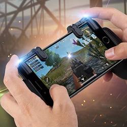 Mobile Game Controller, TraderPlus 2 Pair Sensitive Shoot and Aim Triggers Buttons for PUBG, Knives Out, Rules of Survival (Left and Right) Mobile Game Joystick Gamepad for Android iPhone