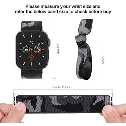 UooMoo Elastic Bands Compatible with Apple Watch 38mm 40mm,Soft Thin Single-Layer Stretch Strap Replacement for iWatch Series 5/4/3/2/1 [Extra Elastic Headbands Included]