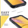 FITFORT iPhone XR Case Full Body Rugged Case with Built-in Touch Sensitive Anti-Scratch Screen Protector, Ultra Thin Clear Shock Drop Proof Impact Resist Extreme Durable Protective Cover