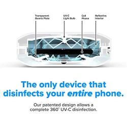 PhoneSoap 3 UV Smartphone Sanitizer & Universal Charger | Patented & Clinically Proven UV Light Disinfector | (White)