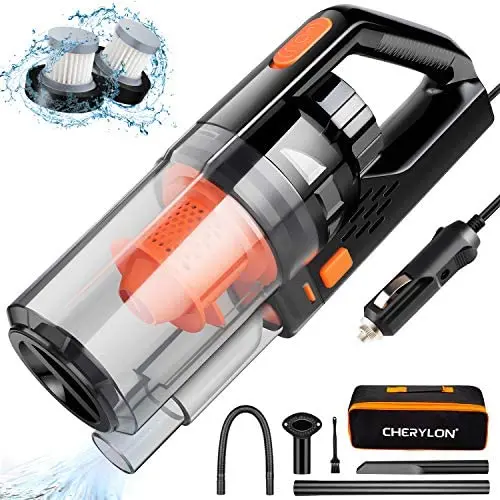 Car Vacuum, CHERYLON Portable Car Vacuum Cleaner High Power 150W/7500Pa for Car Interior Cleaning with Wet or Dry for Men/Women, 14.7 Ft Corded Car Vacuum, CHERYLON Portable Car Vacuum Cleaner High Power 150W/7500Pa for Car Interior Cleaning with Wet or Dry for Men/Women, 14.7 Ft Corded