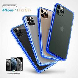 Mkeke Compatible with iPhone 11 Pro Max Case, Clear iPhone 11 Pro Max Cover Shock Absorption Phone Cases 6.5 inch -Blue
