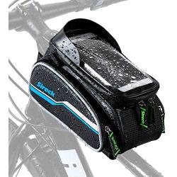 Sireck Phone Holder Bike Bag, Waterproof Top Tube Bicycle Frame Bag, 6.5 inch Touchscreen Cycling Cellphone Mount Pannier Accessories for iPhone Xs Max, Huawei