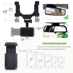 Cell Phone Holder, Car Mount Holder Car Rearview Mirror Mount Holder Truck Auto Bracket Holder Cradle for iPhone XS/X/8/7/6/6s Plus, Samsung Galaxy S9/S8, Huawei Mate 20 Cell Phones and GPS ect