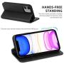 SHIELDON iPhone 11 Case, iPhone 11 Wallet Case, Genuine Leather Magnetic Cover Kickstand RFID Blocking Card Slot with TPU Shockproof Protective Cover Compatible with iPhone 11 (6.1 Inch, 2019) - Black