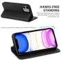 SHIELDON iPhone 11 Case, iPhone 11 Wallet Case, Genuine Leather Magnetic Cover Kickstand RFID Blocking Card Slot with TPU Shockproof Protective Cover Compatible with iPhone 11 (6.1 Inch, 2019) - Black