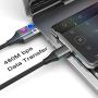 NetDot Gen10 3 in 1 Nylon Braided Magnetic Fast Charging Cable with Side LED Compatible with Micro USB & USB-C Smartphones and i-Product(5ft/3 Pack Gray)