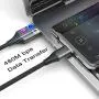 NetDot Gen10 3 in 1 Nylon Braided Magnetic Fast Charging Cable with Side LED Compatible with Micro USB & USB-C Smartphones and i-Product(3.3ft/3 Pack Gray)