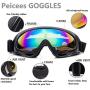 Peicees 2/4 Pack Ski Goggles Winter Snowboard Adjustable UV 400 Protective Motorcycle Snow Goggles Outdoor Sports Tactical Glasses Dustproof Military Sunglasses for Kids Boys Girls Youth Men Women