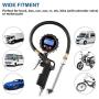 CZC AUTO Digital Tire Inflator Pressure Gauge, LED Display Tyre Deflator Gage with Dual Head Chuck Rubber Hose MNPT Fitting, Compatible with Air Pump Compressor for Truck Bus RV Car Motorcycle Bike