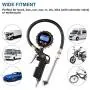 CZC AUTO Digital Tire Inflator Pressure Gauge, LED Display Tyre Deflator Gage with Dual Head Chuck Rubber Hose MNPT Fitting, Compatible with Air Pump Compressor for Truck Bus RV Car Motorcycle Bike