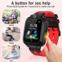 Kids Smart Watch Waterproof with GPS Tracker Phone Smartwatch SOS Game Voice Chat 1.44 Touch Screen for Boys Girls Birthday Gift (Red)