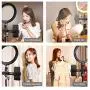 Selfie Ring Light with Tripod Stand with Phone Holder for, Live Stream,Self-Portrait Shooting (Black,1 X Fill Light+ 1 X Mobile Phone Clip + 1 X Remote Control +1 X Tripod, 10.2in) Selfie Ring Light with Tripod Stand with Phone Holder for, Live Stream,Self-Portrait Shooting (Black,1 X Fill Light+ 1 X Mobile Phone Clip + 1 X Remote Control +1 X Tripod, 10.2in)